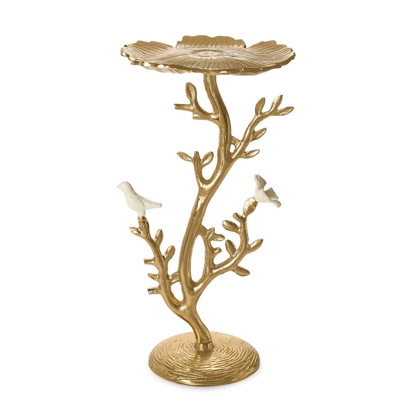 POPPY FLOWER SIDE TABLE WITH CERAMIC BIRDS
