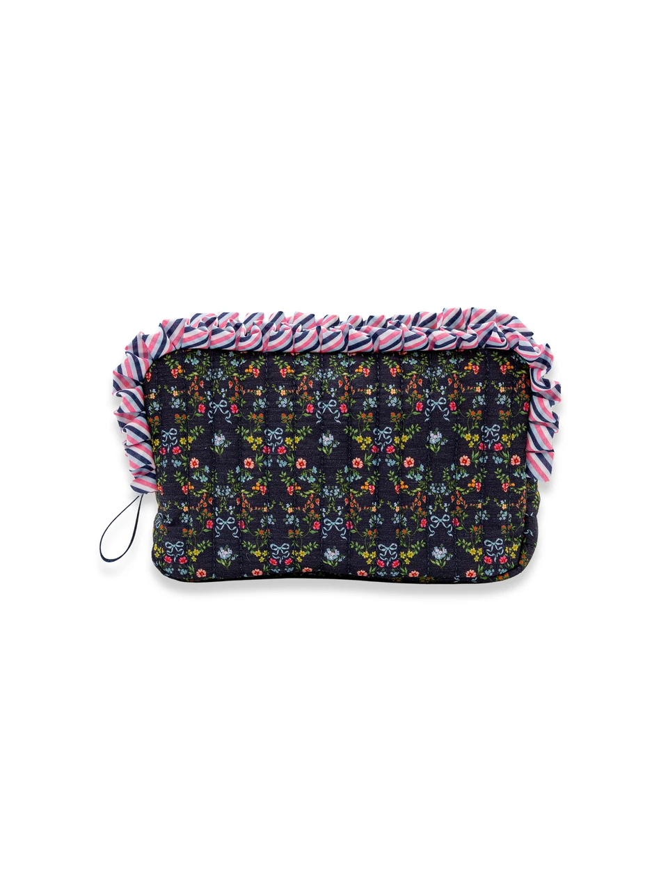 QUILTED COSMO BAG WITH RUFFLE
