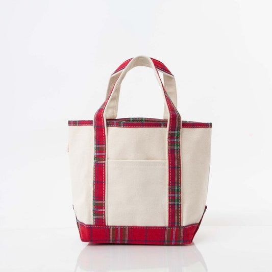 PLAID HANDY OPEN TOP TOTE
