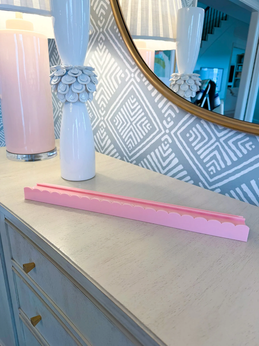 BLUSH SCALLOP MAHJONG RACK & PUSHER SET