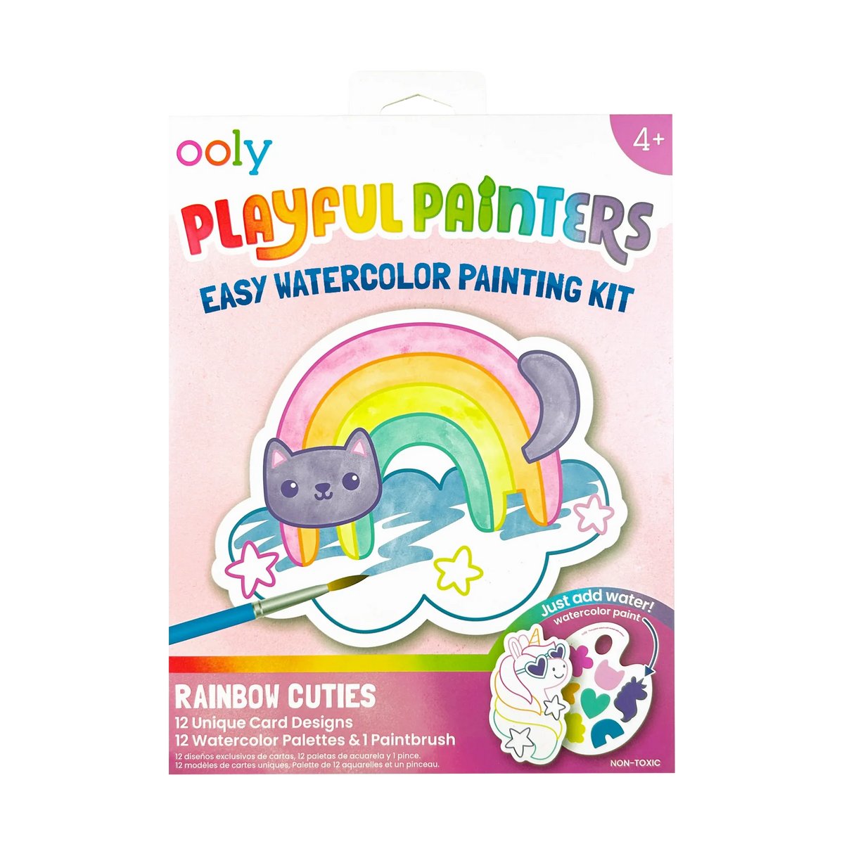 PLAYFUL PAINTERS EASY WATERCOLOR PAINTING KIT - RAINBOW CUTIES