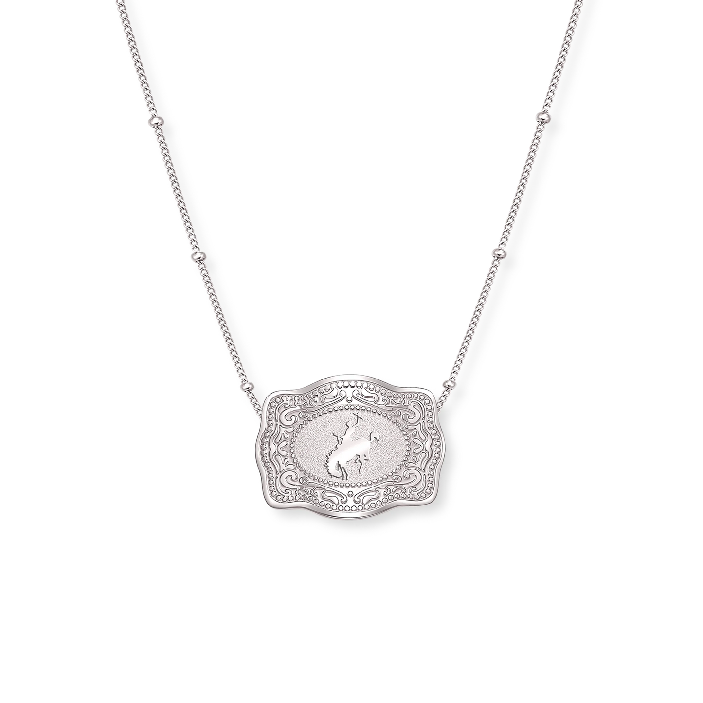 MINI BELT BUCKLE NECKLACE - BRONC