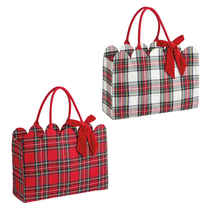 TARTAN SCALLOPED TOTE
