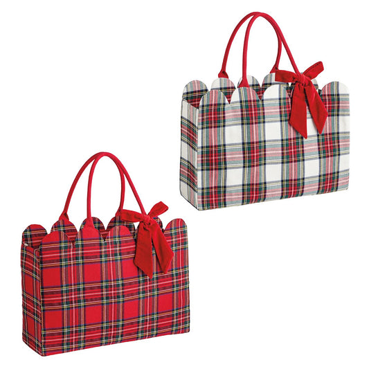 TARTAN SCALLOPED TOTE