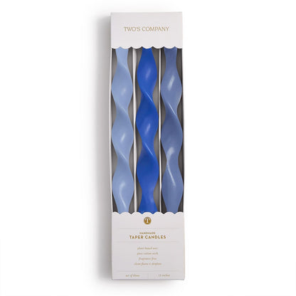 TWIST & GLOW 12" TWIST TAPER CANDLES - SET OF 3