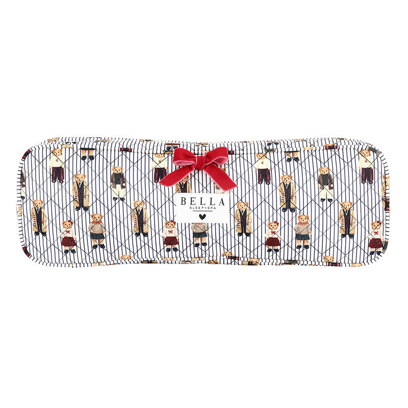 QUILTED HAIR TOOL BAG - NAVY STRIPES + BEAR