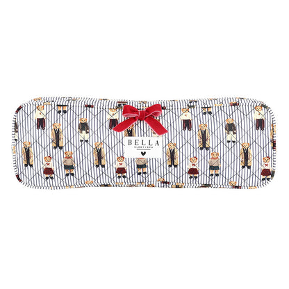 QUILTED HAIR TOOL BAG - NAVY STRIPES + BEAR