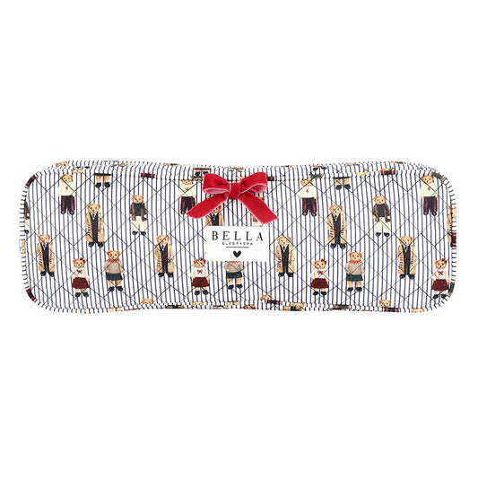 QUILTED HAIR TOOL BAG - NAVY STRIPES + BEAR