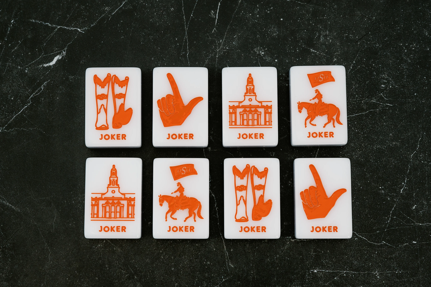 WEST WIND MAHJONG - OSU OKLAHOMA STATE UNIVERSITY MAHJONG TILES