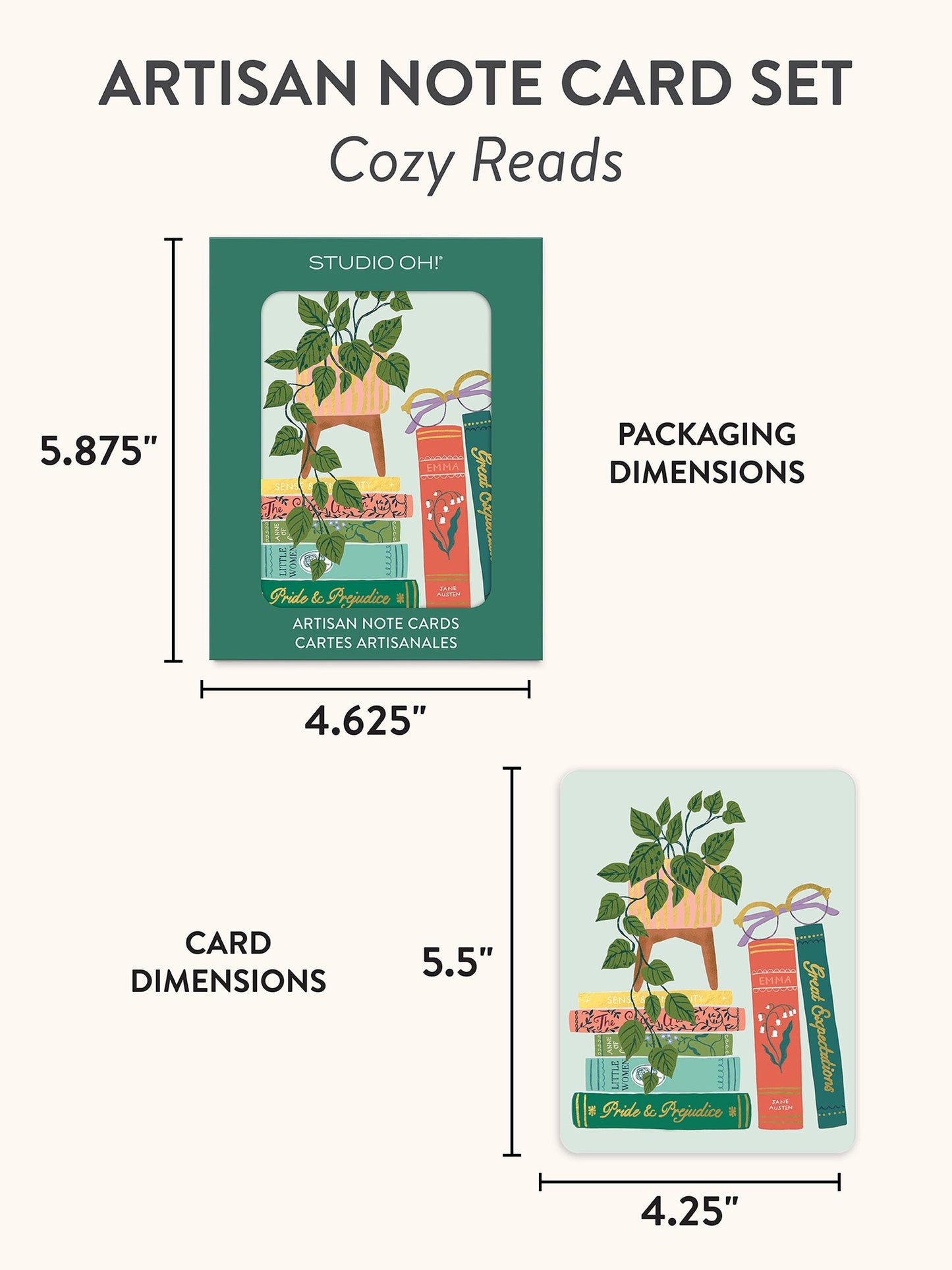 COZY READS ARTISAN NOTE CARD SET