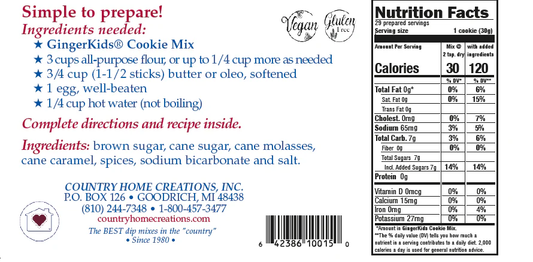 GINGERKIDS COOKIE MIX KIT