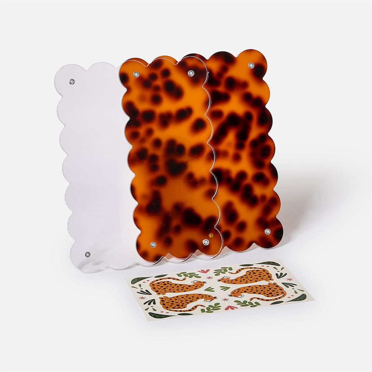 TORTOISE PRINT SCALLOPED EDGE ACRYLIC PHOTO FRAME