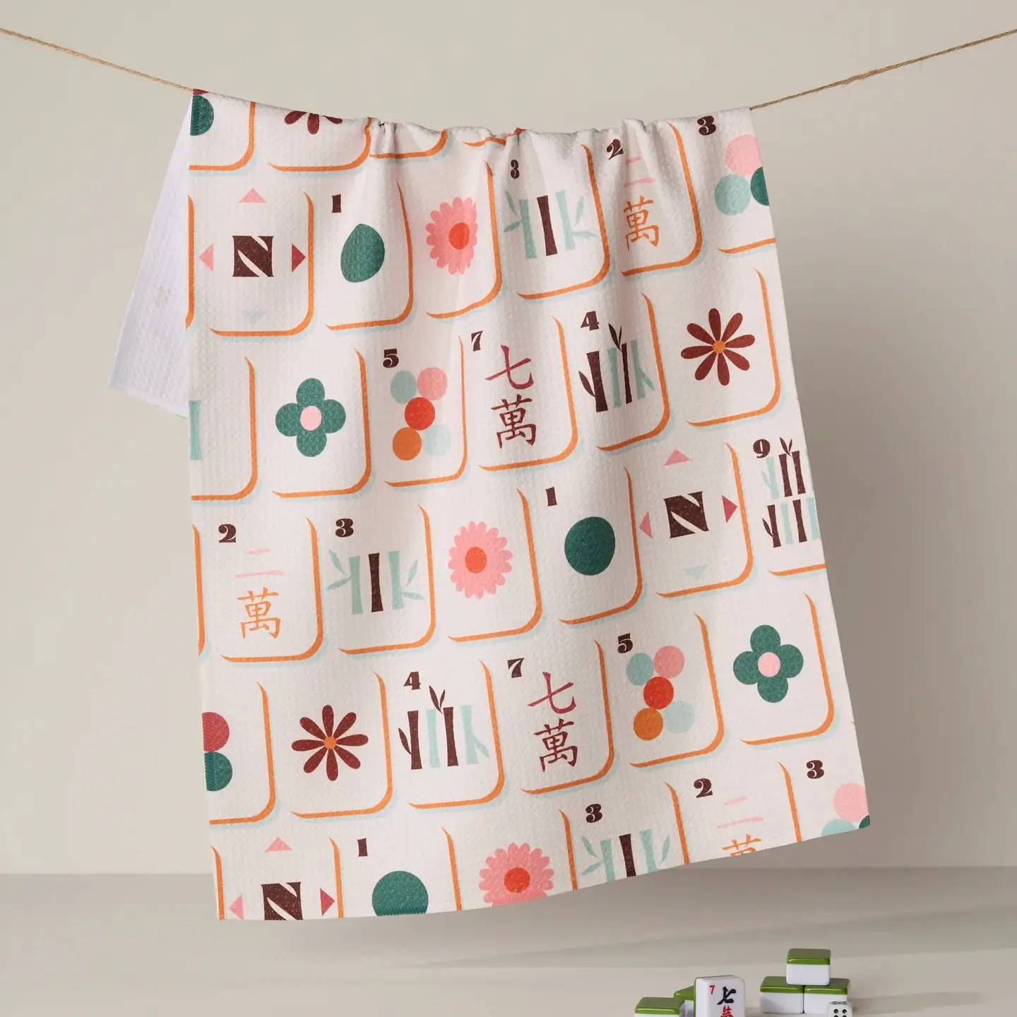 GEOMETRY TEA TOWEL - MAHJONG