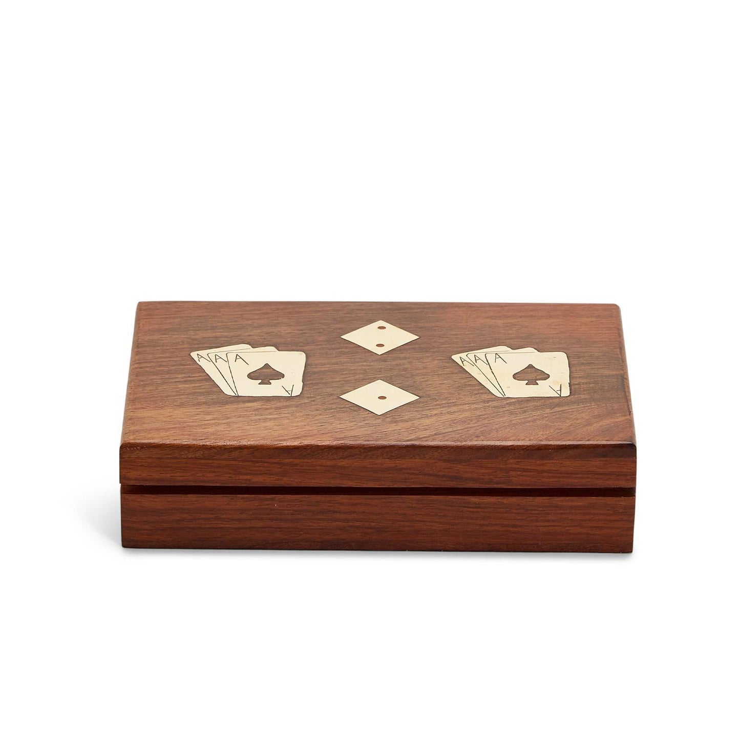 WOOD CRAFTED PLAYING CARD/DICE GAME SET