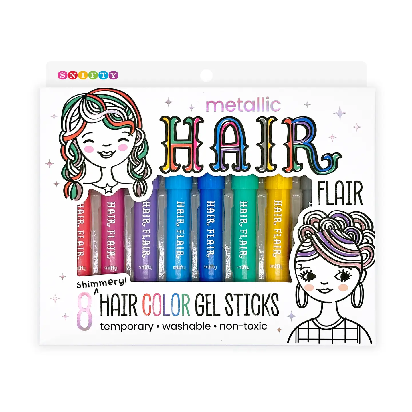 HAIR FLAIR METALLIC SHIMMERY HAIR COLOR GEL STICKS