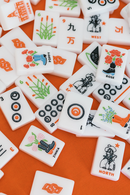 WEST WIND MAHJONG - OSU OKLAHOMA STATE UNIVERSITY MAHJONG TILES