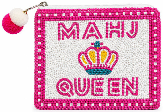 BEADED POUCH - MAHJ QUEEN
