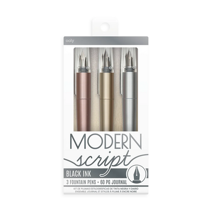 MODERN SCRIPT FOUNTAIN PEN & JOURNAL SET