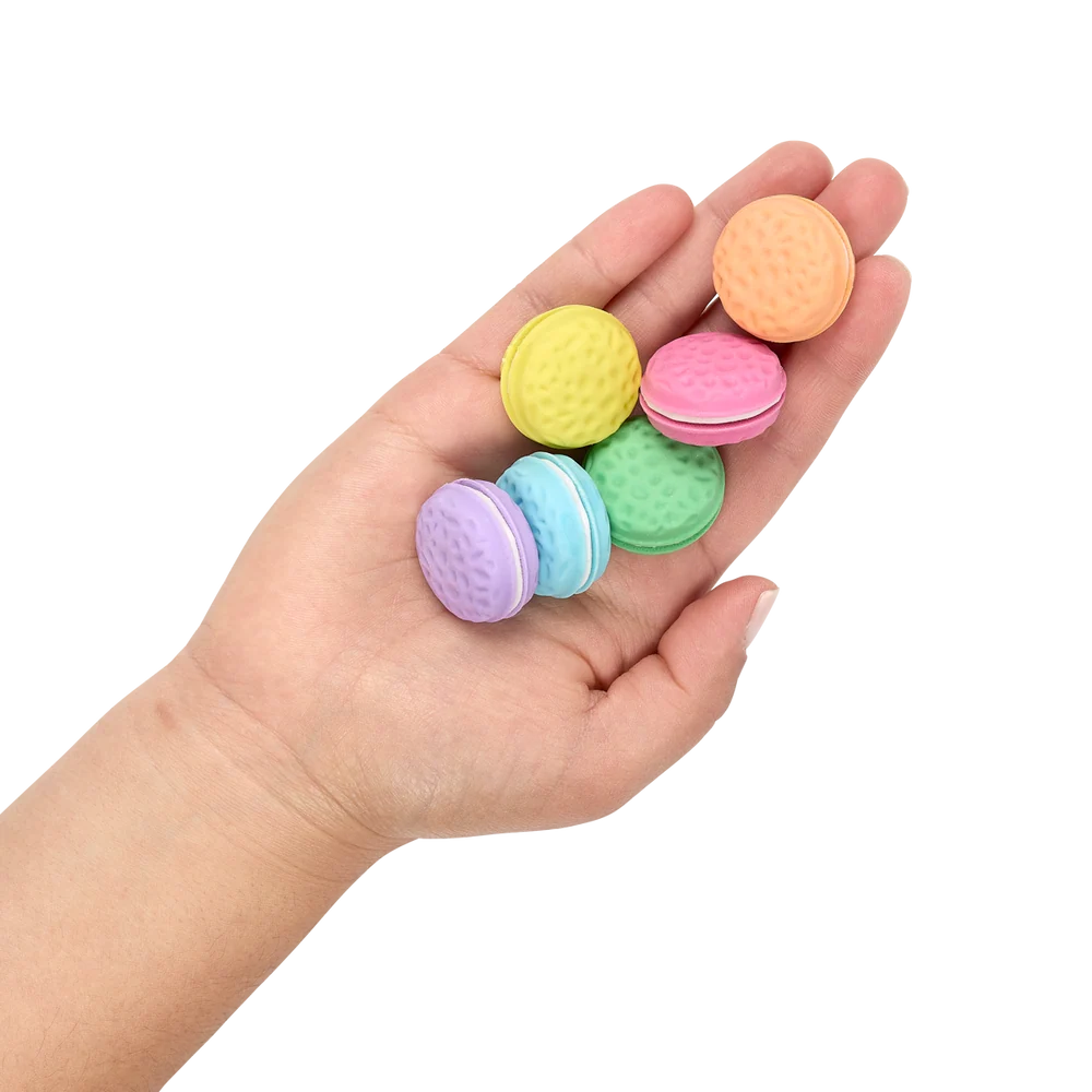 MACARONS VANILLA SCENTED PUZZLE ERASERS - SET OF 6