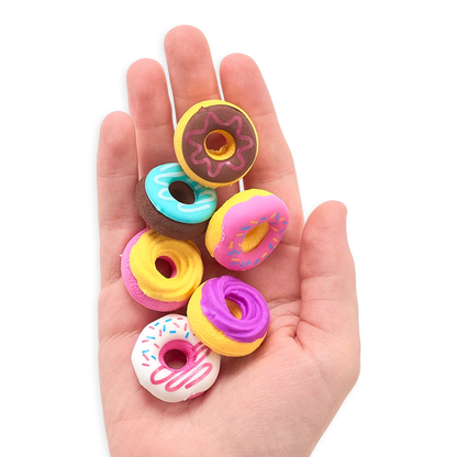 DAINTY DONUTS VANILLA SCENTED PUZZLE ERASERS - SET OF 6