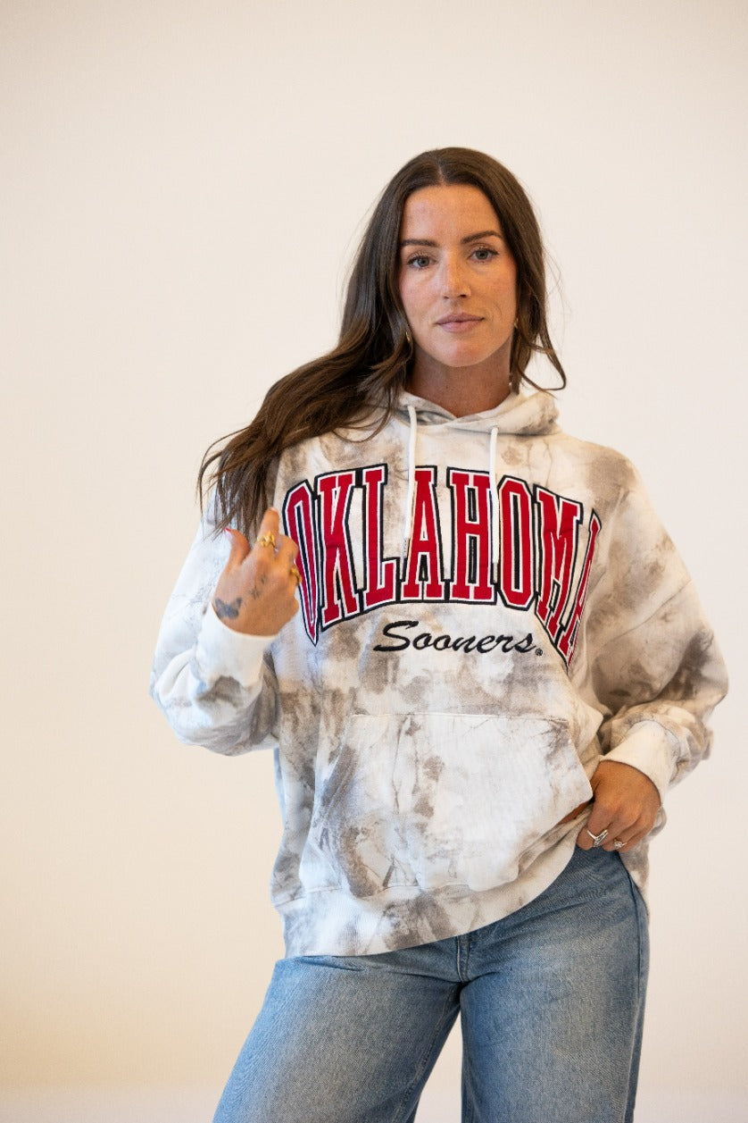 OKLAHOMA WHITE CAMO OVERSIZED PULLOVER HOODIE