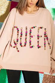 Pale Pink Queen in Jewels Sweatshirt