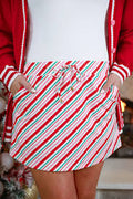 CANDY CANE STRIPES SKORT