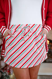 CANDY CANE STRIPES SKORT