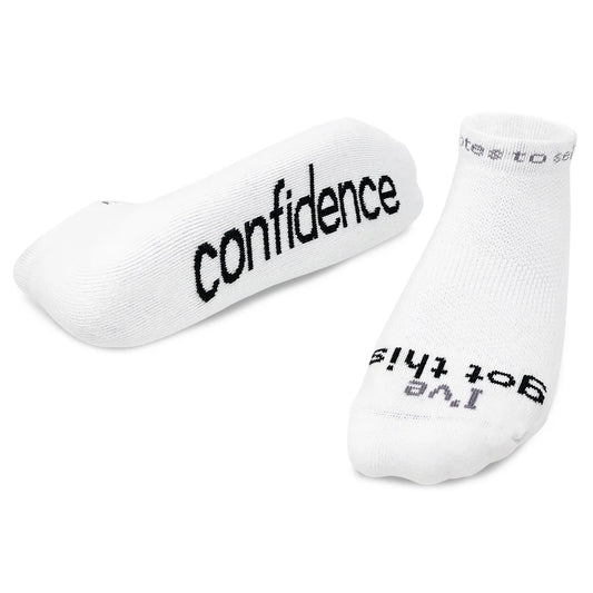 SOCKS - I'VE GOT THIS - CONFIDENCE - WHITE W/BLACK