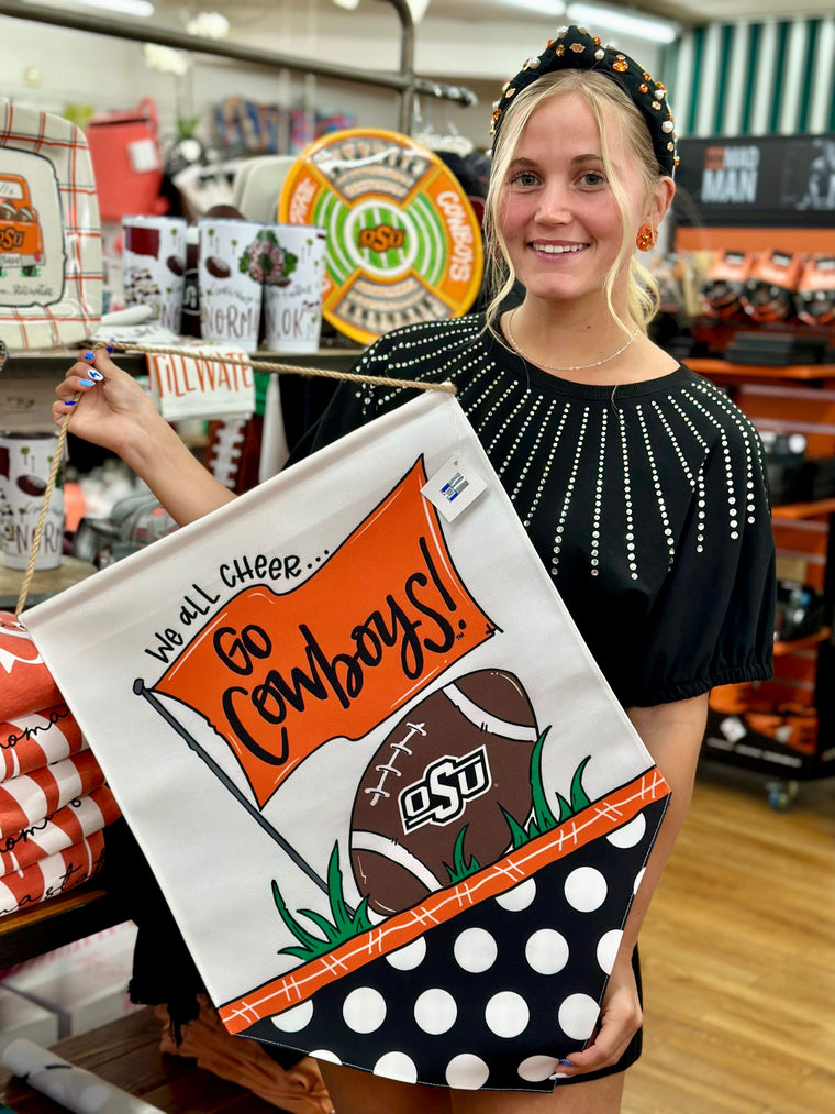 Oklahoma State We All Cheer Go Cowboys! Banner