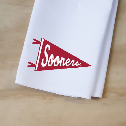 OKLAHOMA SOONERS PENNANT TEA TOWEL