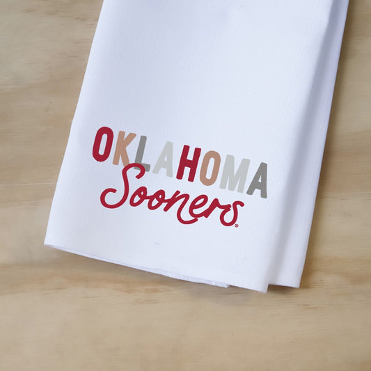 OKLAHOMA COLLEGIATE TONES TEA TOWEL