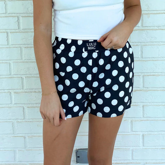 LADIES LULU MAC POLKA DOT BOXER SHORTS