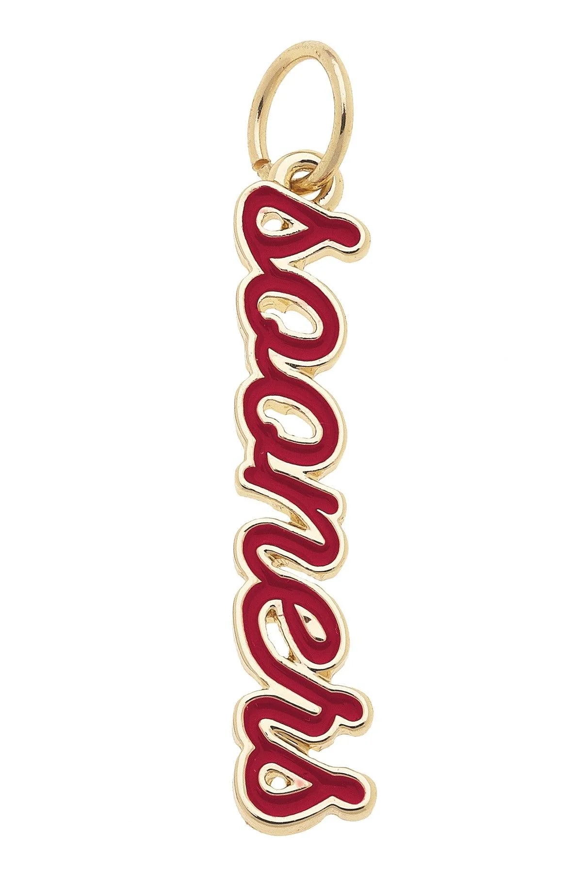 OKLAHOMA SOONERS ENAMEL SCRIPT CHARM