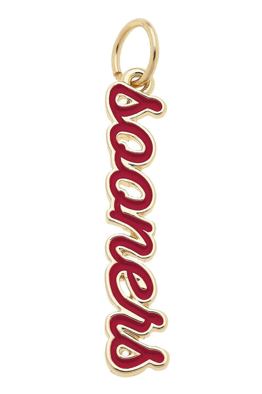OKLAHOMA SOONERS ENAMEL SCRIPT CHARM