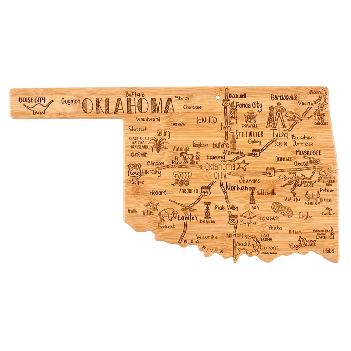 OKLAHOMA CUTTING BOARD - ENGRAVED DESTINATION