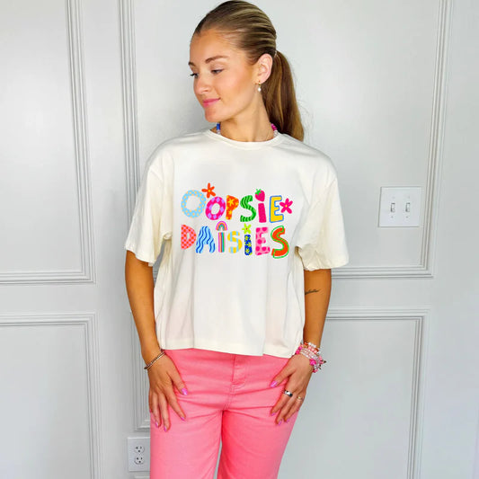 OOPSIE DAISIES CROP TEE