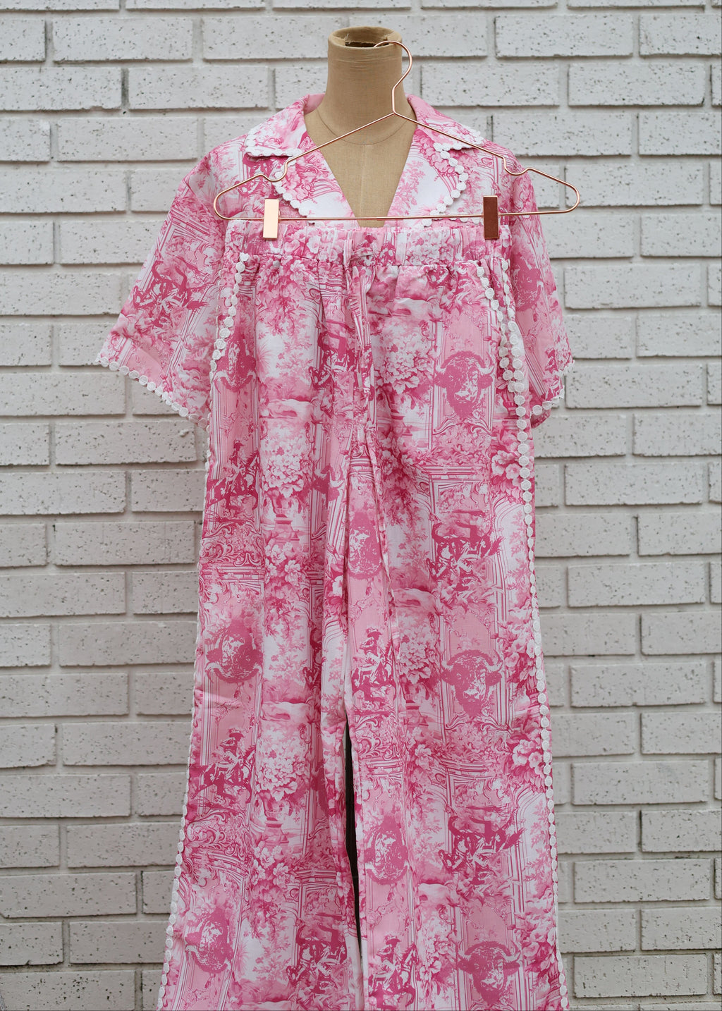 PINK PRINT 2PC PAJAMA PANT SET