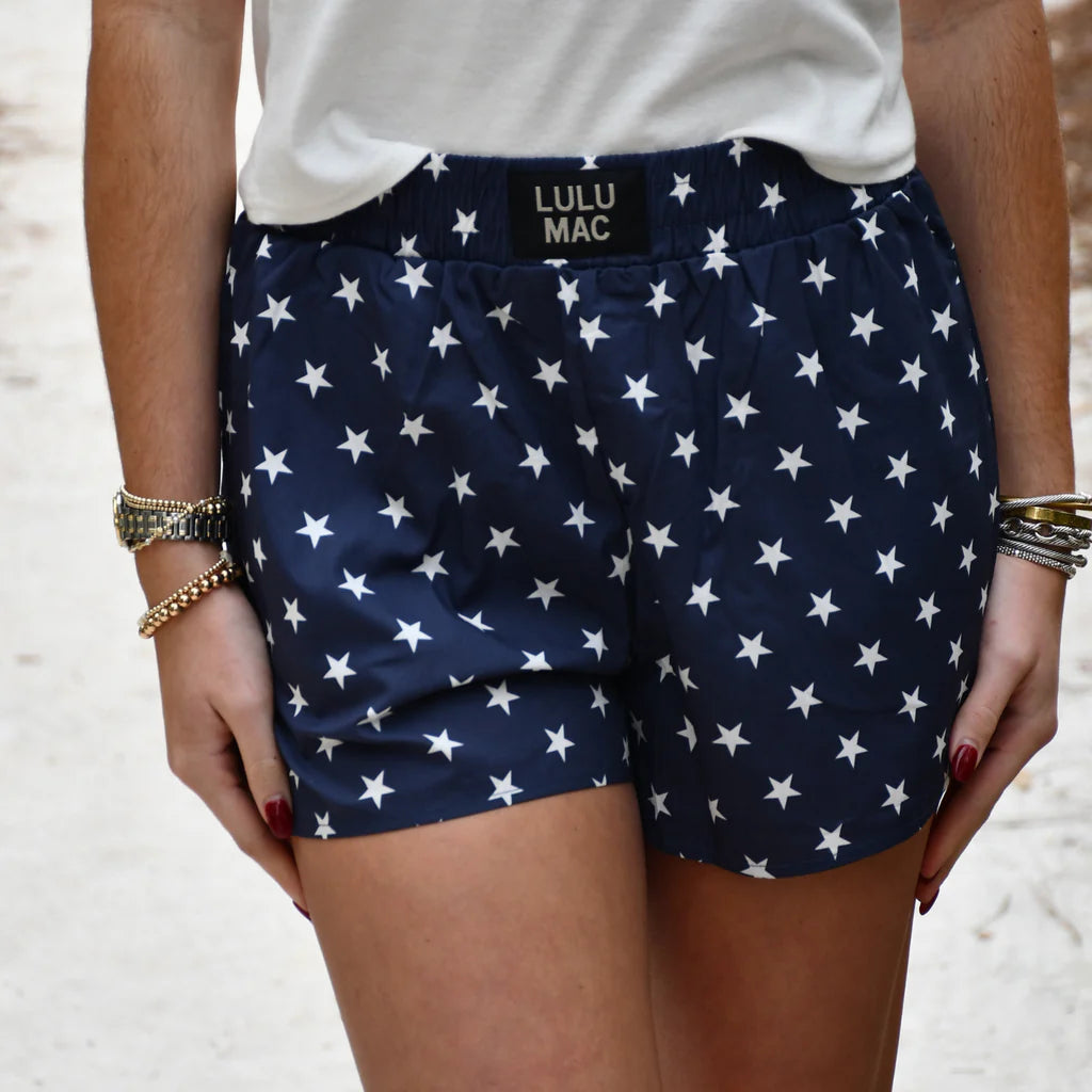 LADIES LULU MAC STAR BOXER SHORTS