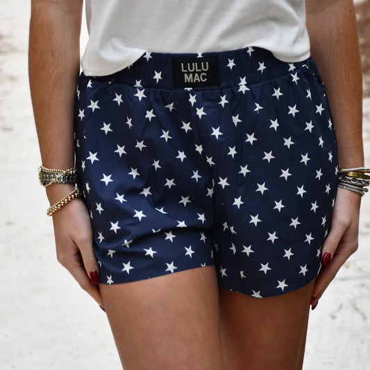 LADIES LULU MAC STAR BOXER SHORTS