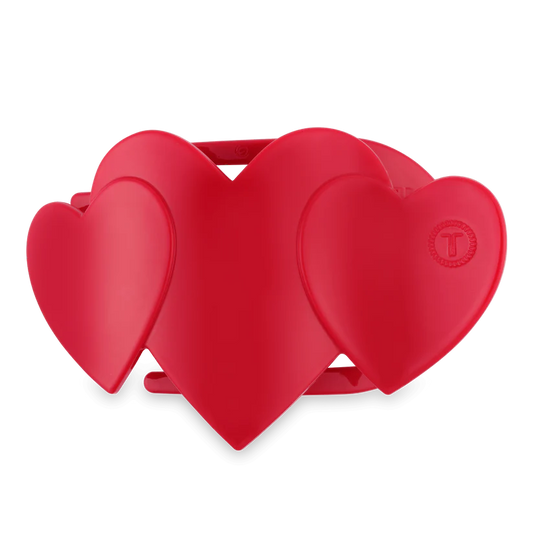 RED HEART TO HEART LARGE FLAT HAIR CLIP