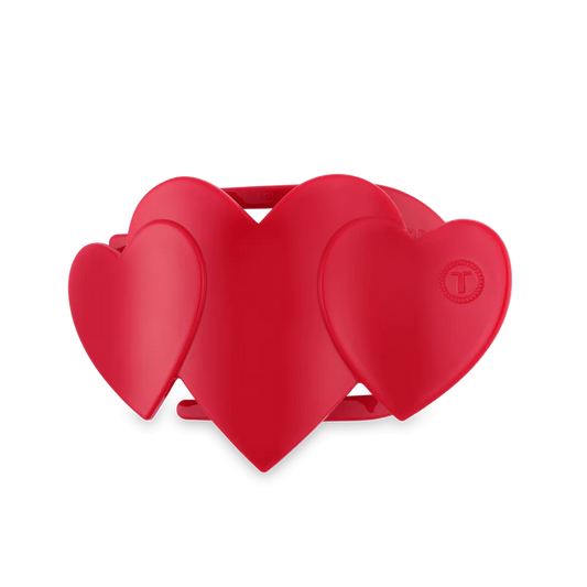 RED HEART TO HEART MEDIUM FLAT HAIR CLIP - Pharm Favorites by Economy Pharmacy