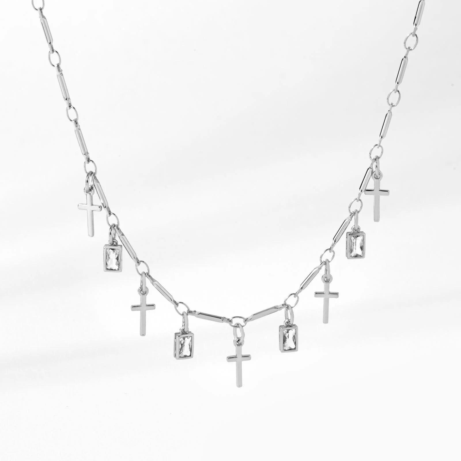 Beautifully Broken Cross Necklace - Silver