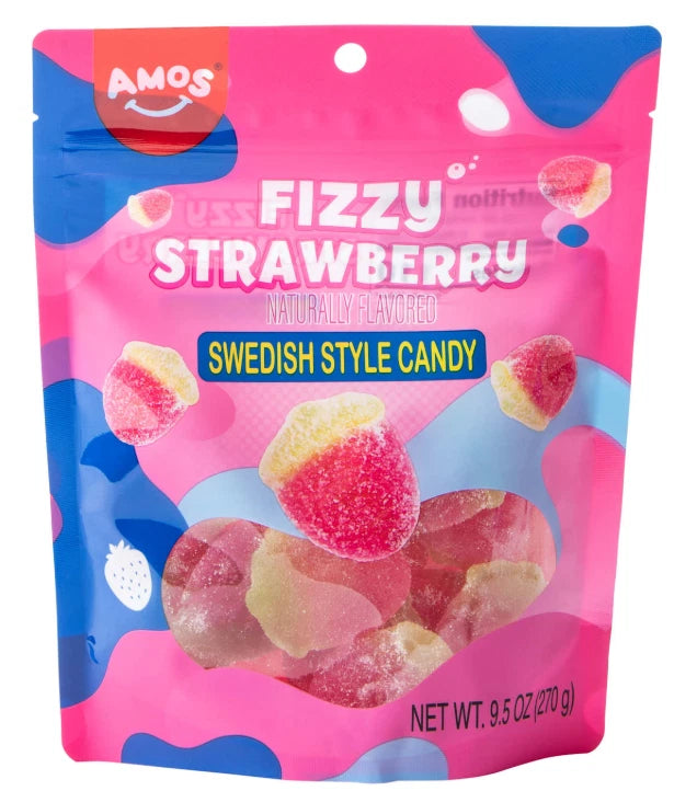 AMOS FIZZY STRAWBERRY SWEDISH STYLE CANDY 9.5 OZ - Pharm Favorites by Economy Pharmacy