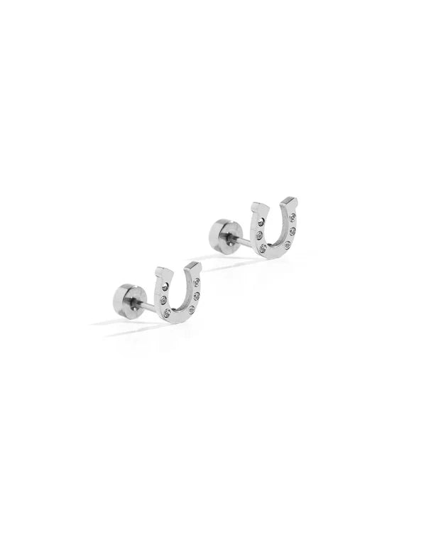 SCREWBACK STUDS - HORSESHOE SILVER