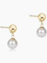 Classic 10mm Ball Drop Stud - Pearl