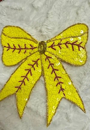 SEQUINS SOFTBALL RIBBON HAIR CLIP