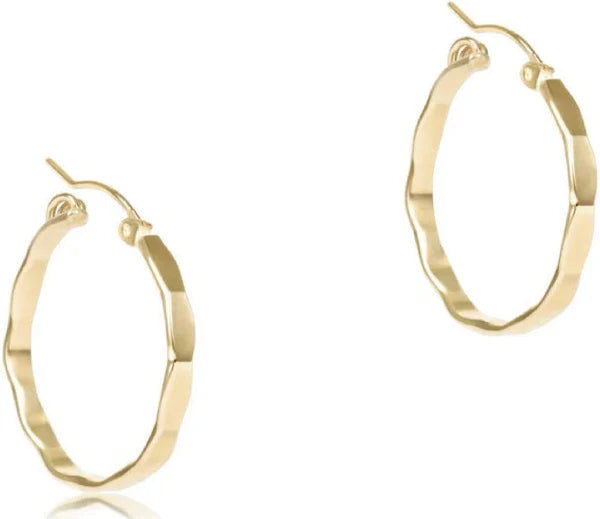 Scalloped Round Gold 1.25" Hoop - Smooth