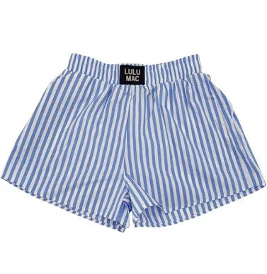 LADIES PINSTRIPED BOXER SHORTS