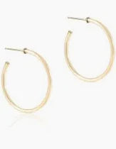 Round Gold 1.25" Post Hoop - 2mm - Smooth